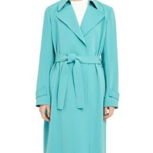 Theory Oaklane Belted Turquoise Trench Coat - Small